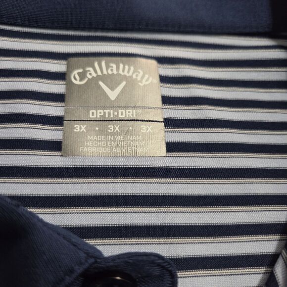 Callaway Polo Shirt Mens 3X Blue Opti-Dri Performance Golf Stretch - Picture 4 of 8